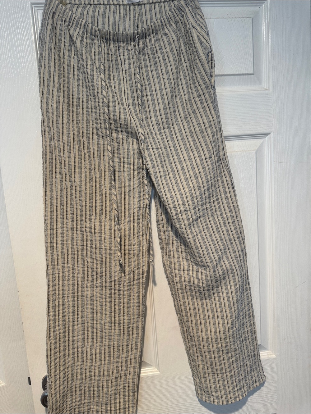Women’s Casual Striped Linen-Blend Pants - Gray